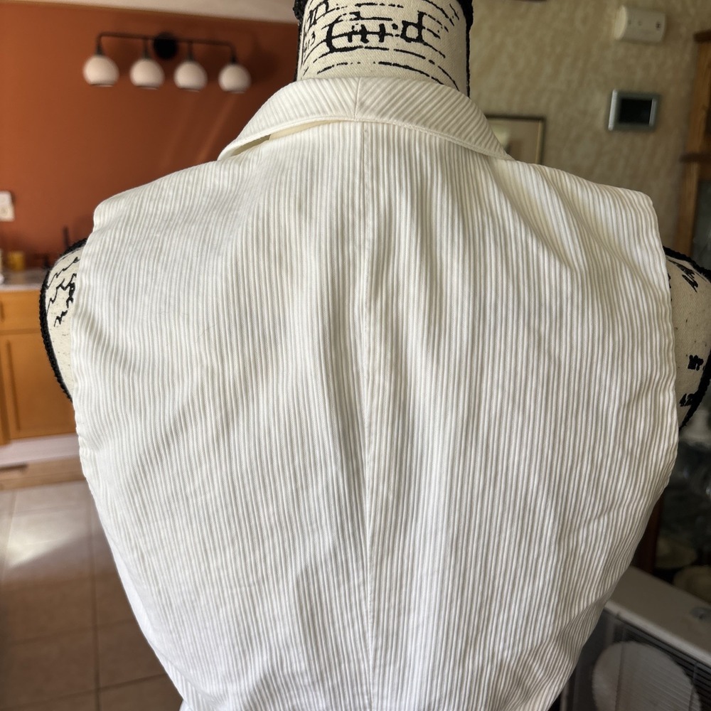 Vintage Ralph Lauren Suit Vest Women's size 4 white ribbed fitted - Picture 4 of 9